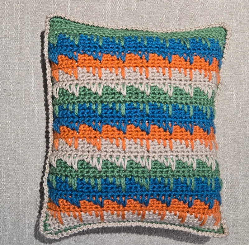 Reversible Spike Stitch Crochet Pillow